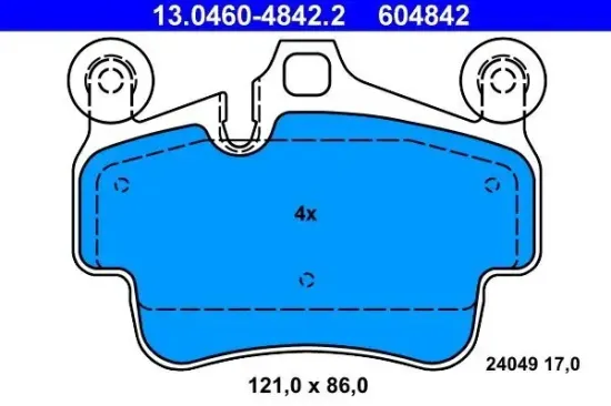Bremsbelagsatz, Scheibenbremse ATE 13.0460-4842.2 Bild Bremsbelagsatz, Scheibenbremse ATE 13.0460-4842.2
