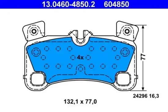 Bremsbelagsatz, Scheibenbremse ATE 13.0460-4850.2 Bild Bremsbelagsatz, Scheibenbremse ATE 13.0460-4850.2