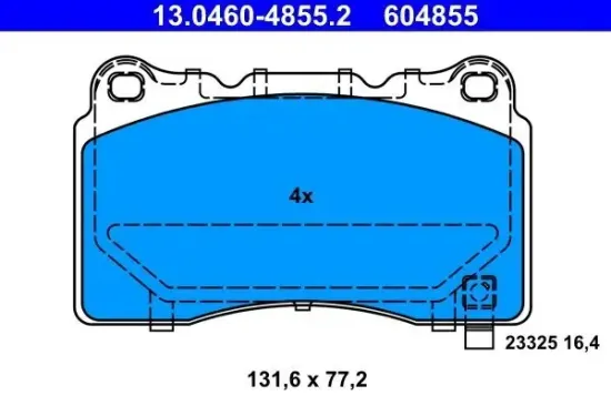 Bremsbelagsatz, Scheibenbremse ATE 13.0460-4855.2 Bild Bremsbelagsatz, Scheibenbremse ATE 13.0460-4855.2