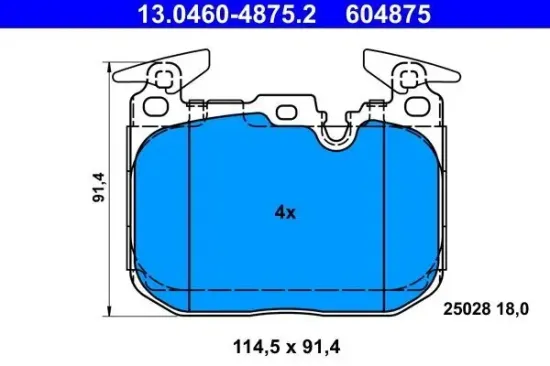 Bremsbelagsatz, Scheibenbremse ATE 13.0460-4875.2 Bild Bremsbelagsatz, Scheibenbremse ATE 13.0460-4875.2
