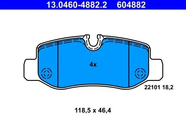 Bremsbelagsatz, Scheibenbremse ATE 13.0460-4882.2