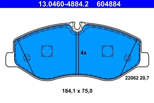 Bremsbelagsatz, Scheibenbremse ATE 13.0460-4884.2