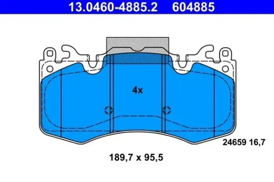 Bremsbelagsatz, Scheibenbremse ATE 13.0460-4885.2 Bild Bremsbelagsatz, Scheibenbremse ATE 13.0460-4885.2