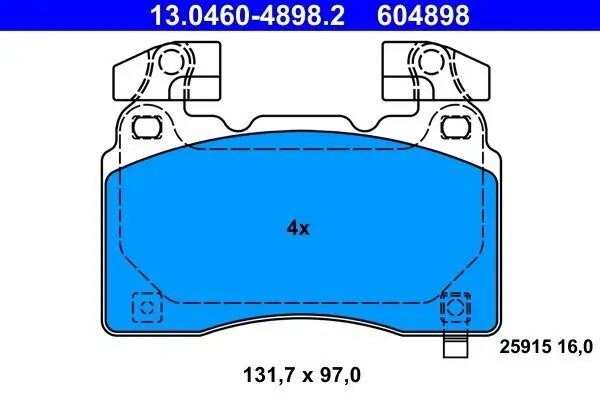 Bremsbelagsatz, Scheibenbremse ATE 13.0460-4898.2 Bild Bremsbelagsatz, Scheibenbremse ATE 13.0460-4898.2