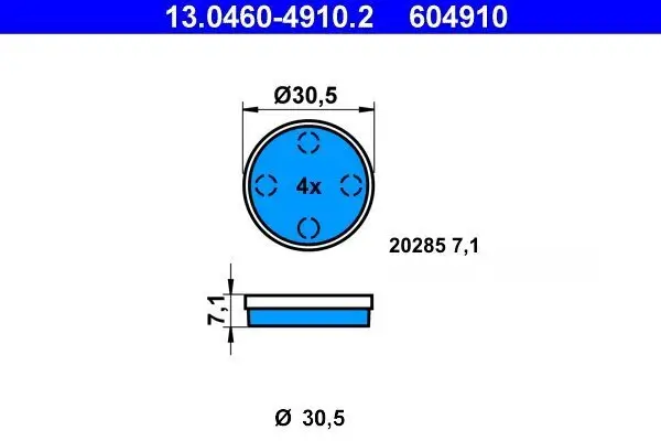 Bremsbelagsatz, Scheibenbremse ATE 13.0460-4910.2