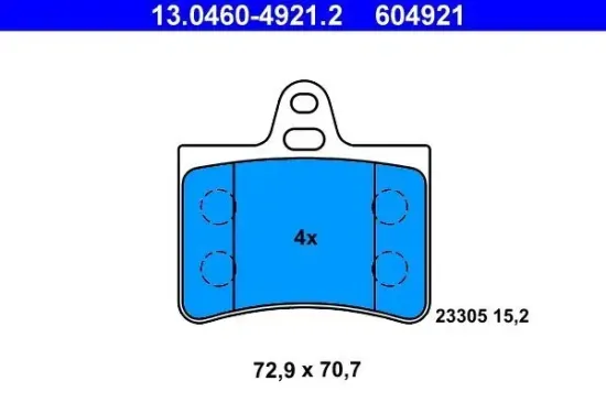 Bremsbelagsatz, Scheibenbremse ATE 13.0460-4921.2 Bild Bremsbelagsatz, Scheibenbremse ATE 13.0460-4921.2