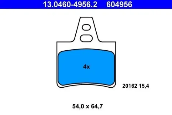 Bremsbelagsatz, Scheibenbremse Hinterachse ATE 13.0460-4956.2 Bild Bremsbelagsatz, Scheibenbremse Hinterachse ATE 13.0460-4956.2