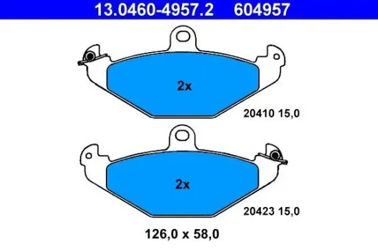 Bremsbelagsatz, Scheibenbremse ATE 13.0460-4957.2 Bild Bremsbelagsatz, Scheibenbremse ATE 13.0460-4957.2