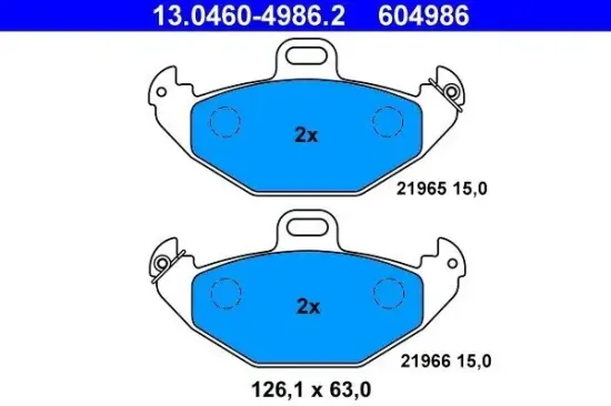 Bremsbelagsatz, Scheibenbremse ATE 13.0460-4986.2 Bild Bremsbelagsatz, Scheibenbremse ATE 13.0460-4986.2