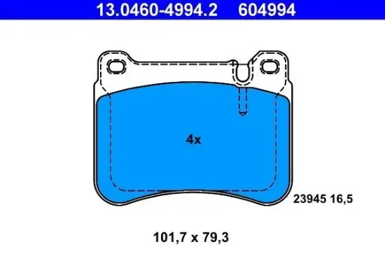 Bremsbelagsatz, Scheibenbremse ATE 13.0460-4994.2 Bild Bremsbelagsatz, Scheibenbremse ATE 13.0460-4994.2