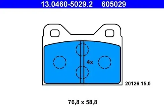 Bremsbelagsatz, Scheibenbremse ATE 13.0460-5029.2 Bild Bremsbelagsatz, Scheibenbremse ATE 13.0460-5029.2