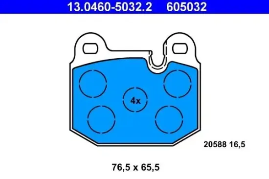 Bremsbelagsatz, Scheibenbremse ATE 13.0460-5032.2 Bild Bremsbelagsatz, Scheibenbremse ATE 13.0460-5032.2