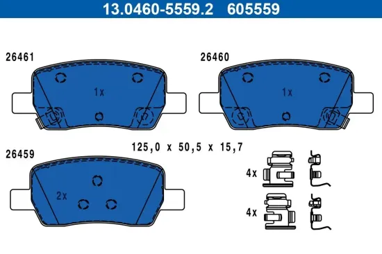 Bremsbelagsatz, Scheibenbremse ATE 13.0460-5559.2 Bild Bremsbelagsatz, Scheibenbremse ATE 13.0460-5559.2