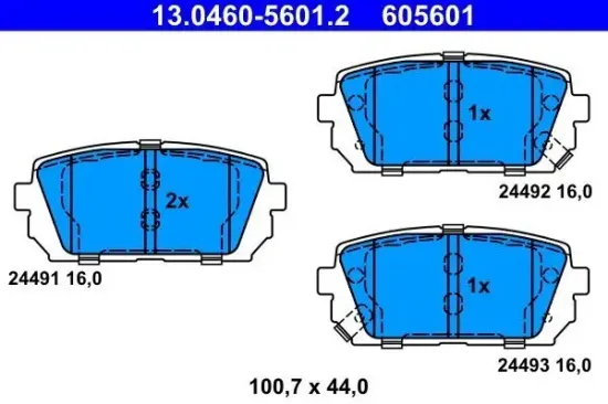 Bremsbelagsatz, Scheibenbremse ATE 13.0460-5601.2 Bild Bremsbelagsatz, Scheibenbremse ATE 13.0460-5601.2