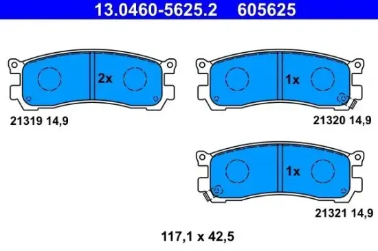 Bremsbelagsatz, Scheibenbremse ATE 13.0460-5625.2 Bild Bremsbelagsatz, Scheibenbremse ATE 13.0460-5625.2