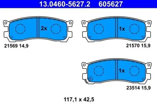 Bremsbelagsatz, Scheibenbremse ATE 13.0460-5627.2 Bild Bremsbelagsatz, Scheibenbremse ATE 13.0460-5627.2