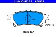 Bremsbelagsatz, Scheibenbremse Hinterachse ATE 13.0460-5635.2