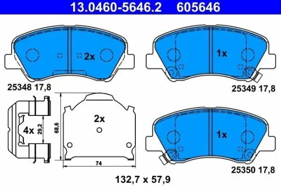 Bremsbelagsatz, Scheibenbremse ATE 13.0460-5646.2 Bild Bremsbelagsatz, Scheibenbremse ATE 13.0460-5646.2