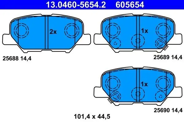 Bremsbelagsatz, Scheibenbremse ATE 13.0460-5654.2