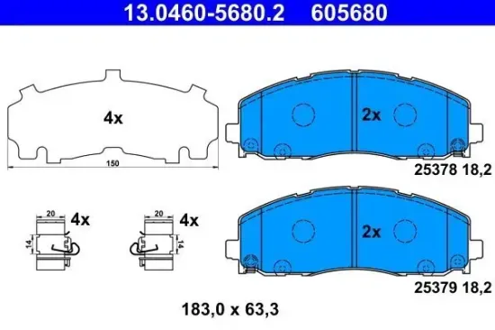 Bremsbelagsatz, Scheibenbremse ATE 13.0460-5680.2 Bild Bremsbelagsatz, Scheibenbremse ATE 13.0460-5680.2