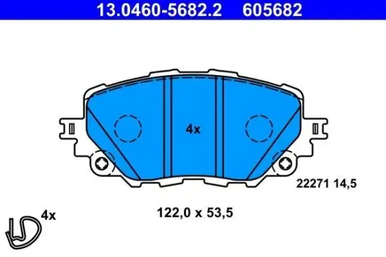 Bremsbelagsatz, Scheibenbremse ATE 13.0460-5682.2 Bild Bremsbelagsatz, Scheibenbremse ATE 13.0460-5682.2