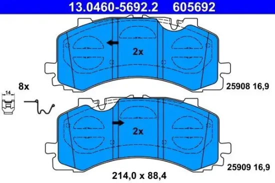 Bremsbelagsatz, Scheibenbremse ATE 13.0460-5692.2 Bild Bremsbelagsatz, Scheibenbremse ATE 13.0460-5692.2