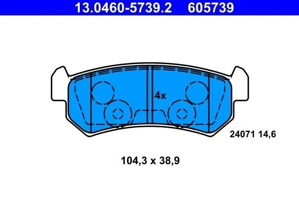 Bremsbelagsatz, Scheibenbremse ATE 13.0460-5739.2