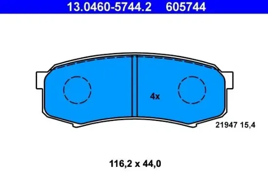 Bremsbelagsatz, Scheibenbremse ATE 13.0460-5744.2 Bild Bremsbelagsatz, Scheibenbremse ATE 13.0460-5744.2