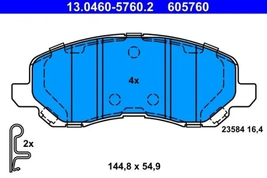 Bremsbelagsatz, Scheibenbremse ATE 13.0460-5760.2 Bild Bremsbelagsatz, Scheibenbremse ATE 13.0460-5760.2