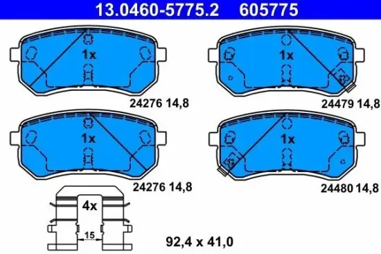 Bremsbelagsatz, Scheibenbremse ATE 13.0460-5775.2 Bild Bremsbelagsatz, Scheibenbremse ATE 13.0460-5775.2