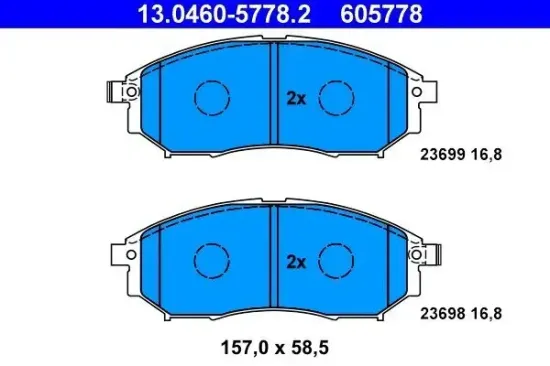 Bremsbelagsatz, Scheibenbremse ATE 13.0460-5778.2 Bild Bremsbelagsatz, Scheibenbremse ATE 13.0460-5778.2