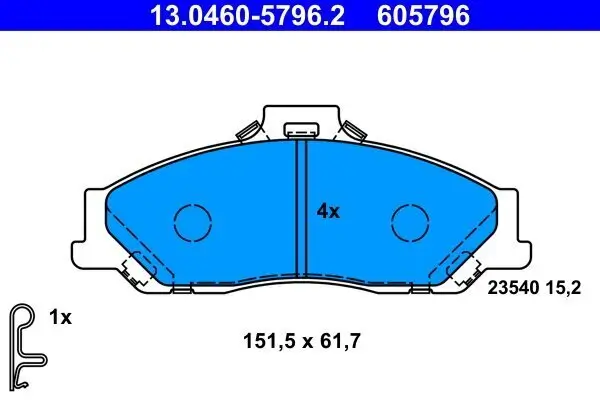 Bremsbelagsatz, Scheibenbremse ATE 13.0460-5796.2