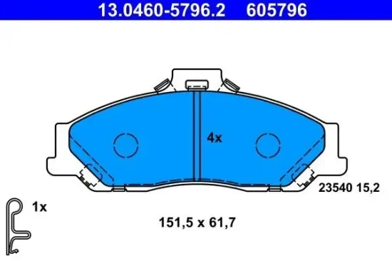 Bremsbelagsatz, Scheibenbremse ATE 13.0460-5796.2 Bild Bremsbelagsatz, Scheibenbremse ATE 13.0460-5796.2