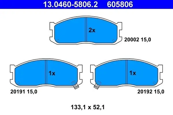 Bremsbelagsatz, Scheibenbremse ATE 13.0460-5806.2