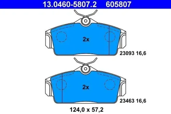 Bremsbelagsatz, Scheibenbremse ATE 13.0460-5807.2 Bild Bremsbelagsatz, Scheibenbremse ATE 13.0460-5807.2