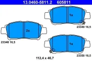 Bremsbelagsatz, Scheibenbremse Vorderachse ATE 13.0460-5811.2