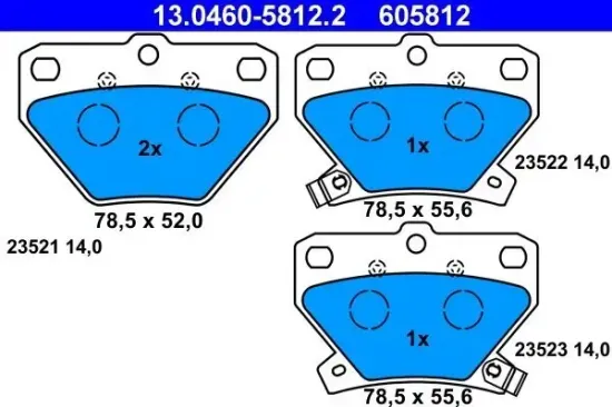 Bremsbelagsatz, Scheibenbremse ATE 13.0460-5812.2 Bild Bremsbelagsatz, Scheibenbremse ATE 13.0460-5812.2