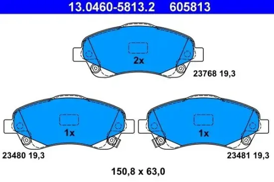 Bremsbelagsatz, Scheibenbremse ATE 13.0460-5813.2 Bild Bremsbelagsatz, Scheibenbremse ATE 13.0460-5813.2