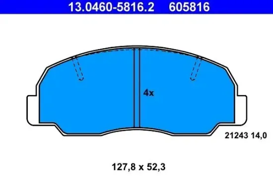 Bremsbelagsatz, Scheibenbremse ATE 13.0460-5816.2 Bild Bremsbelagsatz, Scheibenbremse ATE 13.0460-5816.2