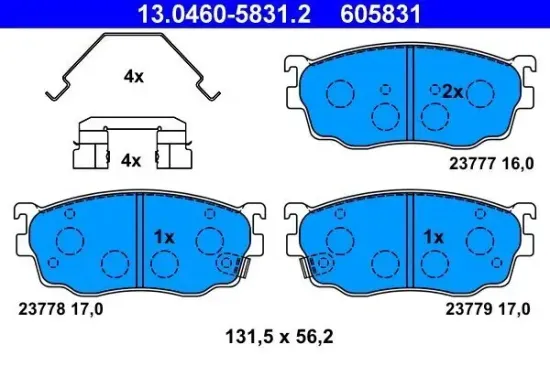 Bremsbelagsatz, Scheibenbremse ATE 13.0460-5831.2 Bild Bremsbelagsatz, Scheibenbremse ATE 13.0460-5831.2