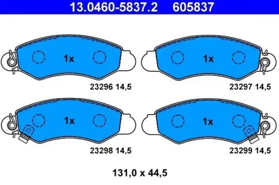 Bremsbelagsatz, Scheibenbremse Vorderachse ATE 13.0460-5837.2 Bild Bremsbelagsatz, Scheibenbremse Vorderachse ATE 13.0460-5837.2