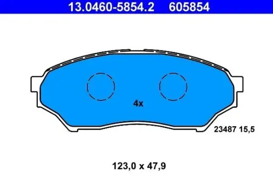 Bremsbelagsatz, Scheibenbremse Vorderachse ATE 13.0460-5854.2 Bild Bremsbelagsatz, Scheibenbremse Vorderachse ATE 13.0460-5854.2