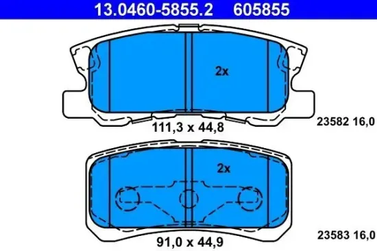 Bremsbelagsatz, Scheibenbremse ATE 13.0460-5855.2 Bild Bremsbelagsatz, Scheibenbremse ATE 13.0460-5855.2