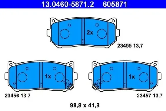 Bremsbelagsatz, Scheibenbremse ATE 13.0460-5871.2 Bild Bremsbelagsatz, Scheibenbremse ATE 13.0460-5871.2