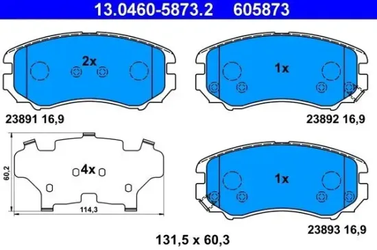 Bremsbelagsatz, Scheibenbremse ATE 13.0460-5873.2 Bild Bremsbelagsatz, Scheibenbremse ATE 13.0460-5873.2