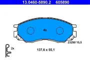 Bremsbelagsatz, Scheibenbremse Vorderachse ATE 13.0460-5890.2