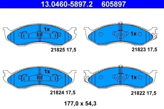 Bremsbelagsatz, Scheibenbremse ATE 13.0460-5897.2 Bild Bremsbelagsatz, Scheibenbremse ATE 13.0460-5897.2