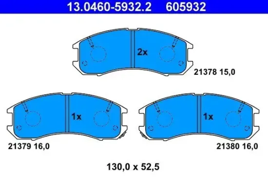 Bremsbelagsatz, Scheibenbremse ATE 13.0460-5932.2 Bild Bremsbelagsatz, Scheibenbremse ATE 13.0460-5932.2