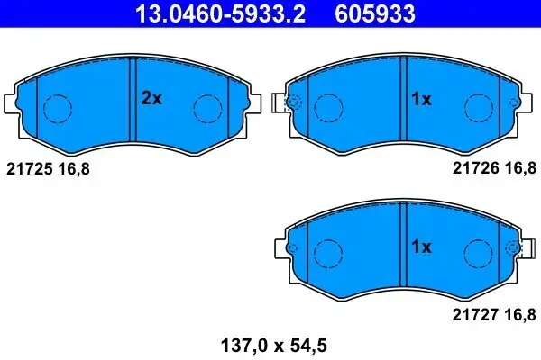 Bremsbelagsatz, Scheibenbremse ATE 13.0460-5933.2