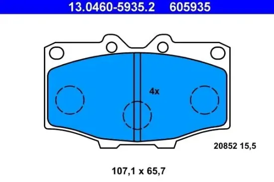 Bremsbelagsatz, Scheibenbremse ATE 13.0460-5935.2 Bild Bremsbelagsatz, Scheibenbremse ATE 13.0460-5935.2